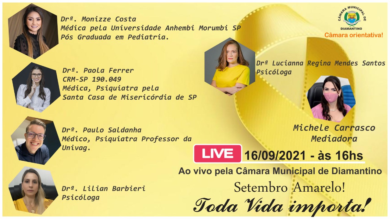 Live Setembro Amarelo! Toda vida importa!